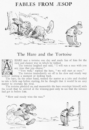 The Hare and the Tortoise.