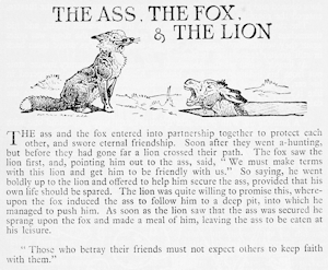 The Ass, the Fox and the Lion