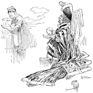The Duchess was sitting on a three-legged stool...