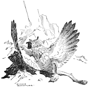 They very soon came upon a Gryphon...
