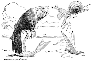 Will you walk a little faster, said a Whiting to a Snail.
