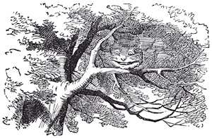 The Cheshire Cat in a tree.