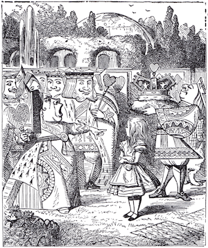 The Queen of Hearts and Alice.