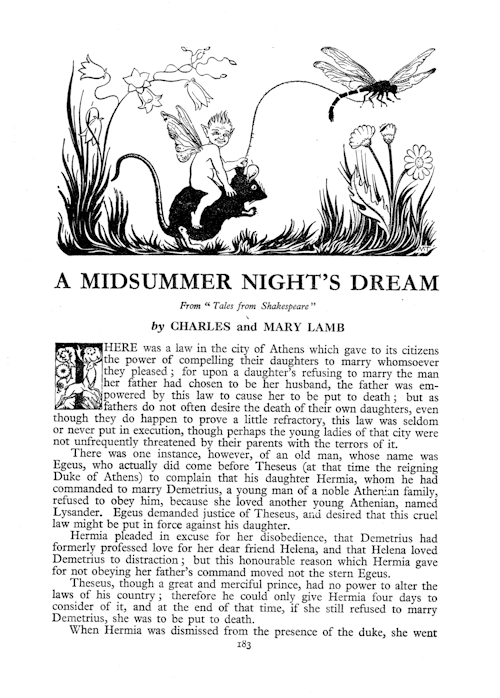 A Midsummer Night's Dream in Golden Wonder Annual 1934